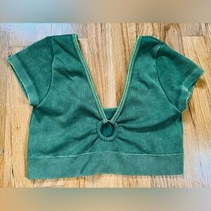 Aerie NWOT Green Ribbed Women's Crop Top